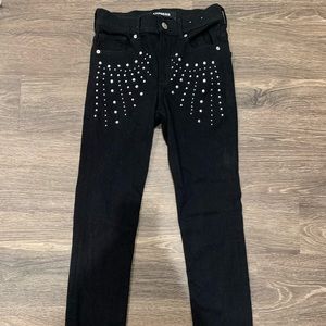 Black Express High Waisted Studded Jegging size 2